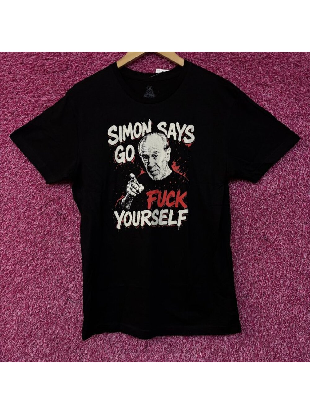 George Carlin Simon Says Funny Graphic T-Shirt Medium
